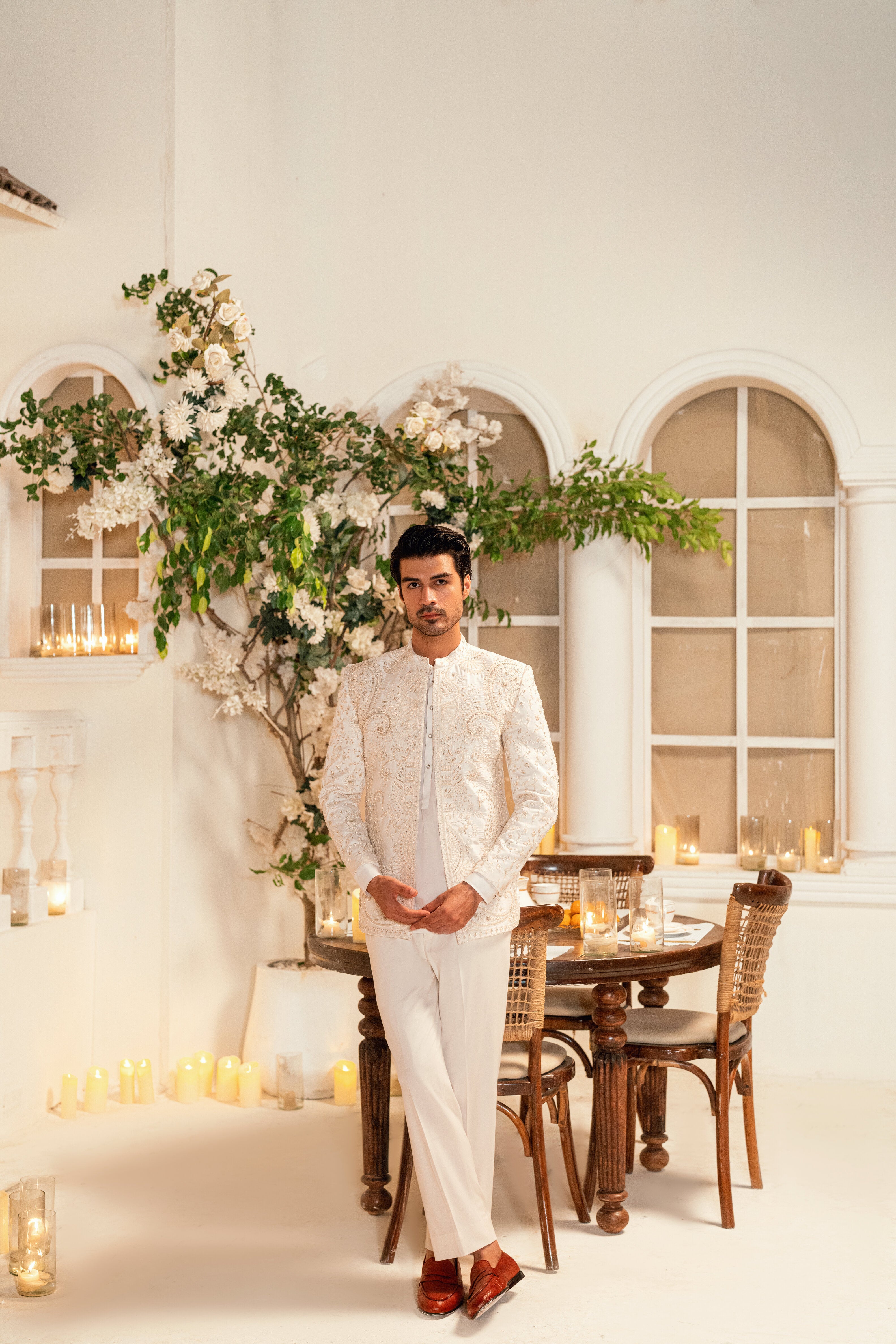 white embellishment prince coat