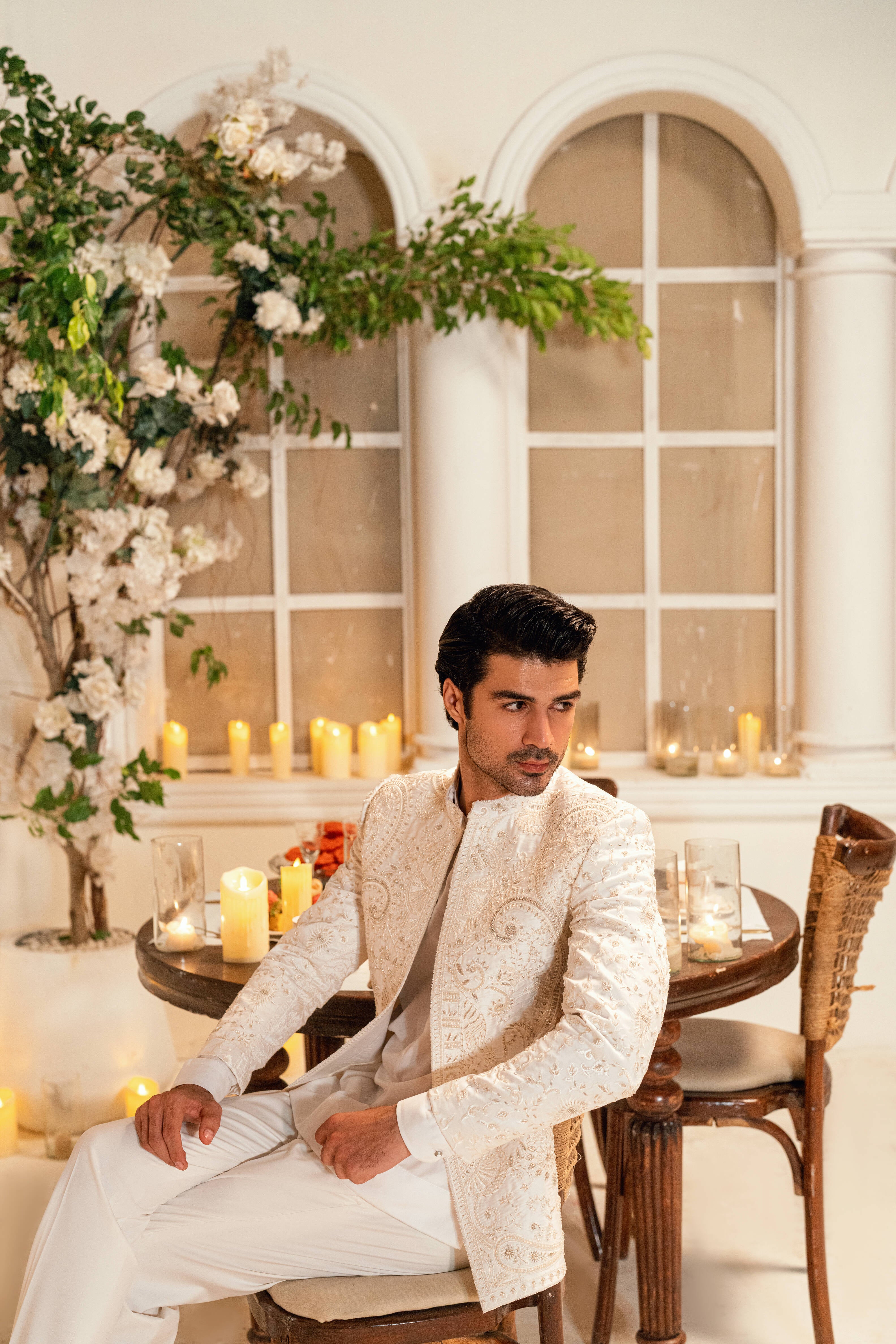 white embellishment prince coat