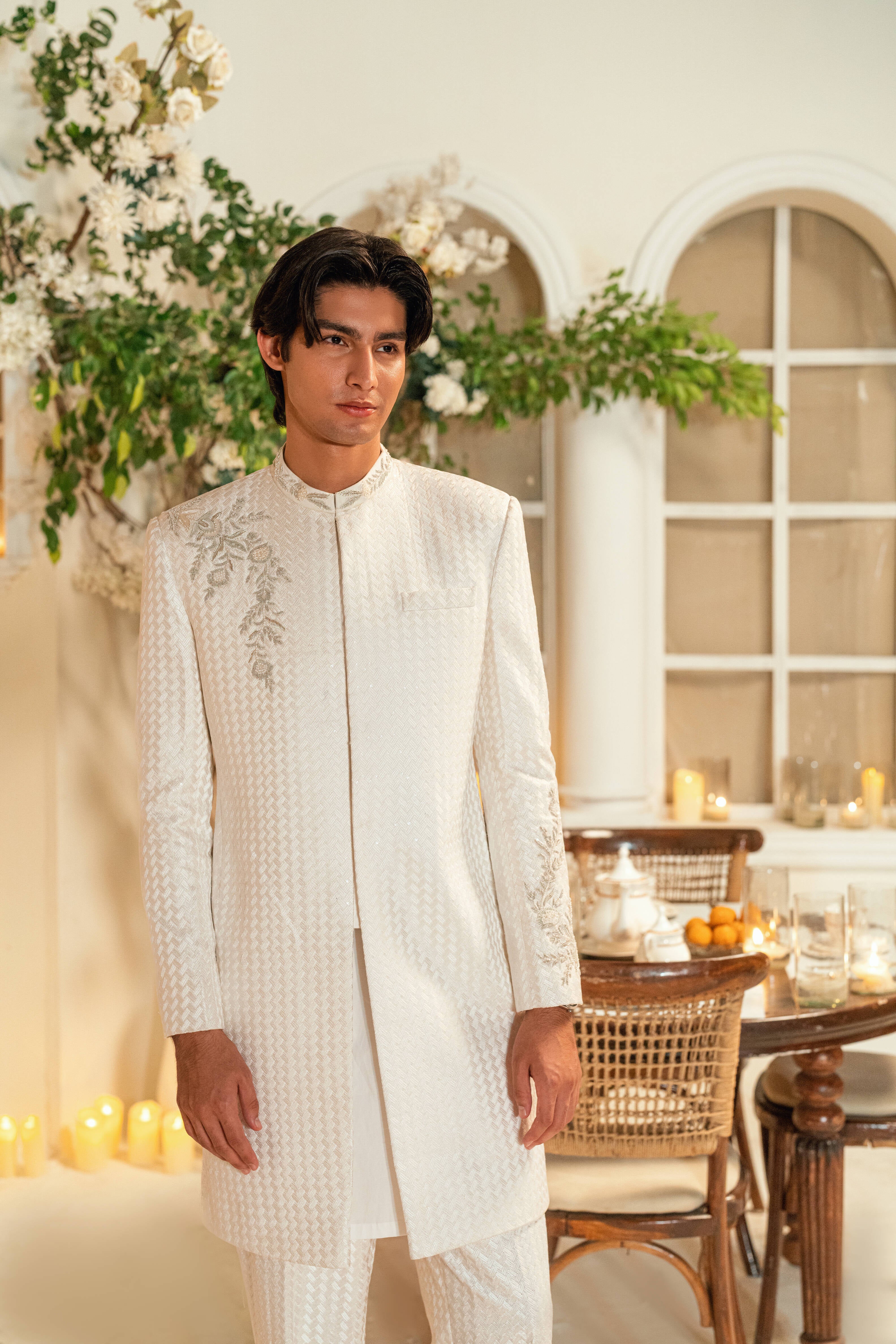 White Hand-Embroidered Ensemble