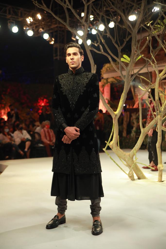 Black Velvet Sherwani