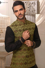 Green Embroidered Waist Coat