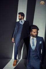 Navy Blue Texture Suit