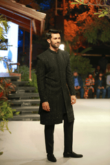 Black Indian Chikankari Sherwani