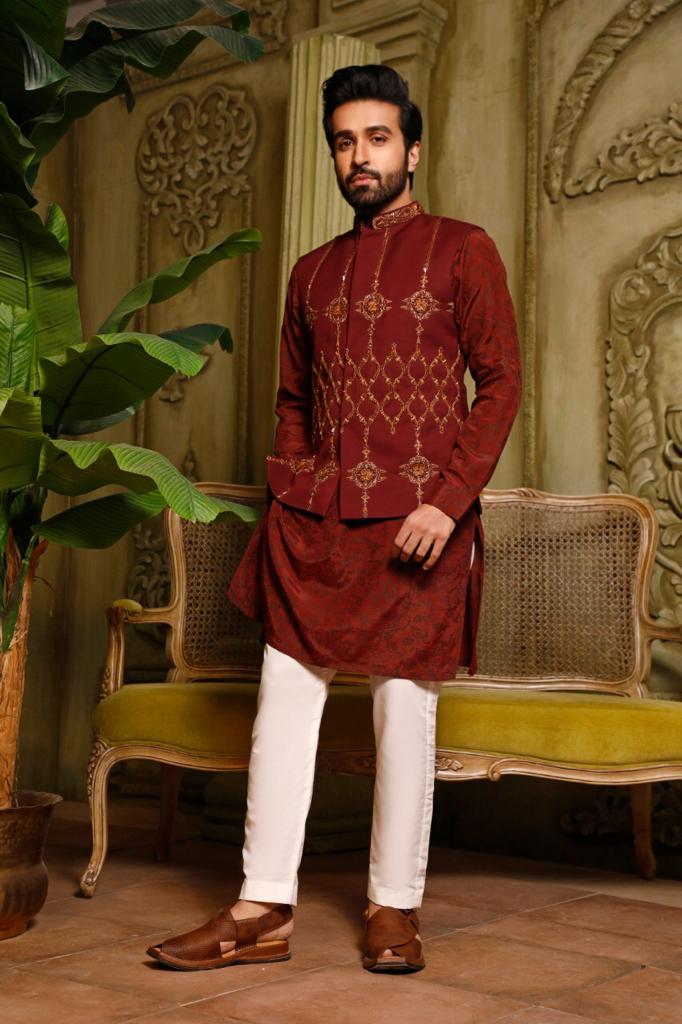 Maroon Suiting Waistcoat