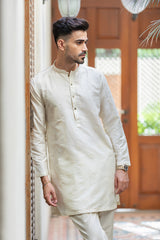 Cream Colour Boti Emboredry Kurta