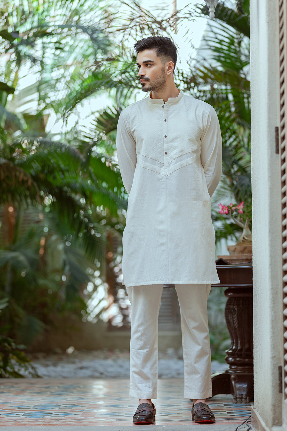 Off white patch work Kurta