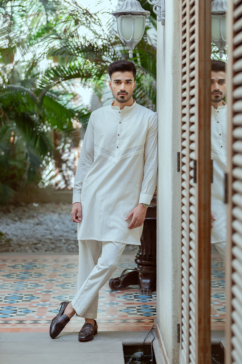 Off white patch work Kurta