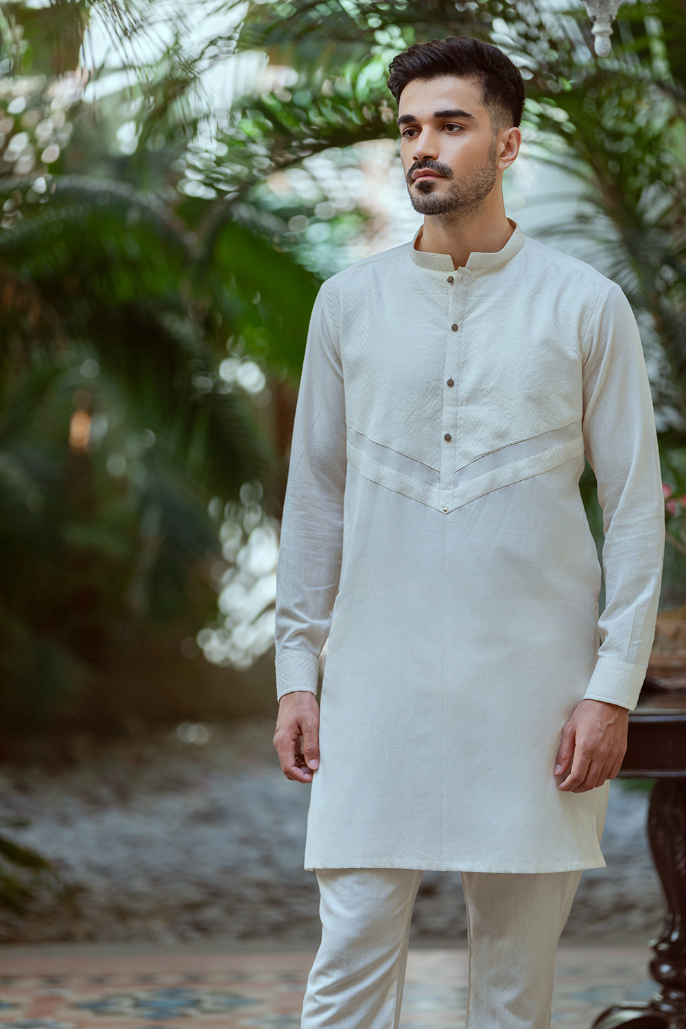 Off white patch work Kurta