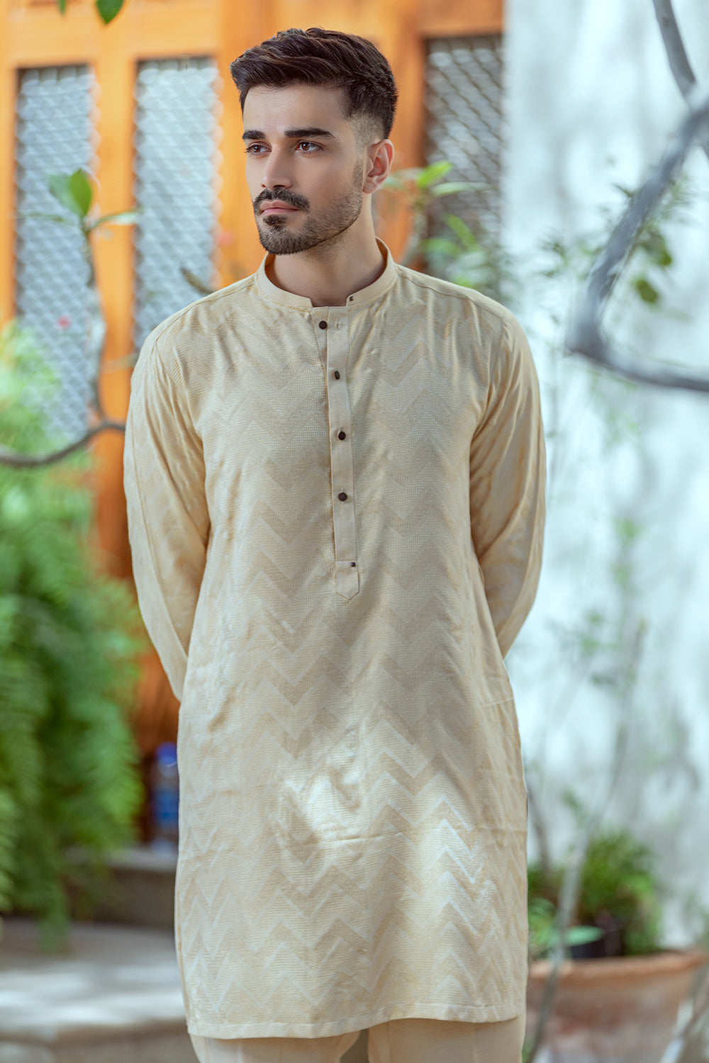 Badge Embossed Design Kurta