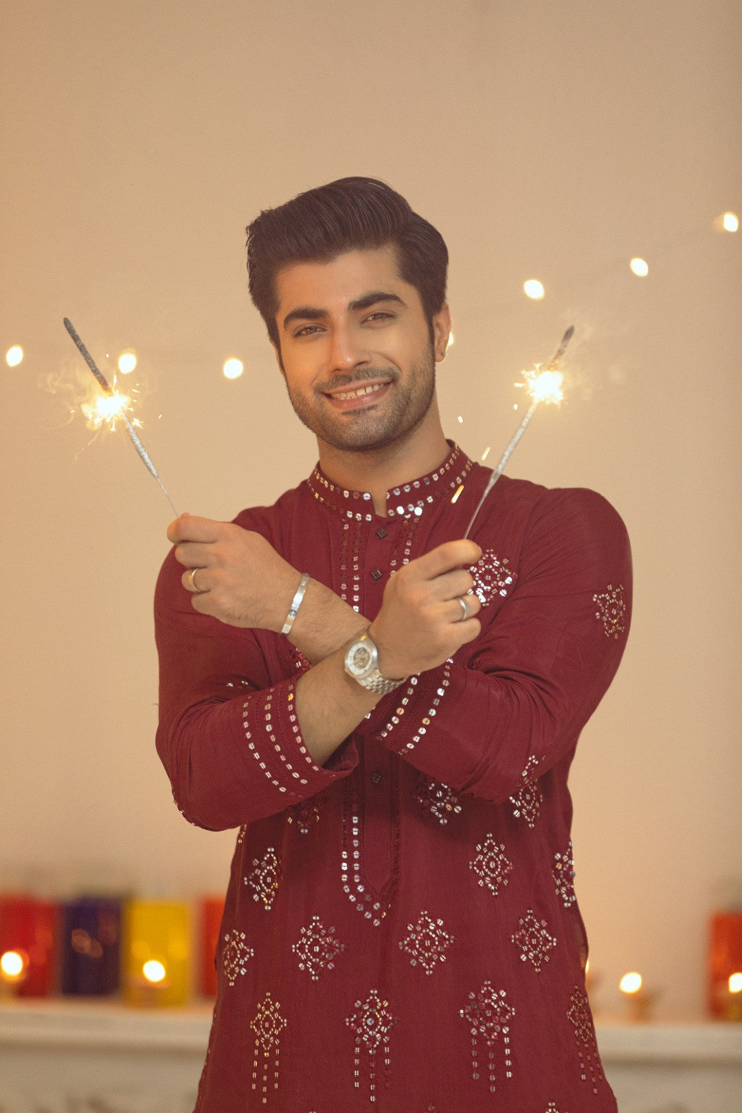 Maroon Cotton Kurta trouser