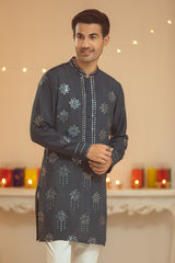 Turkish Blue Cotton Kurta Pajama