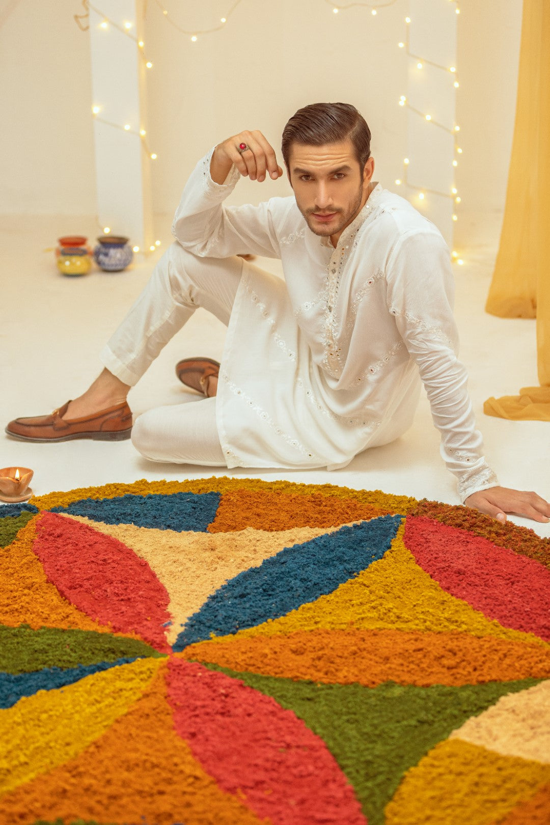 Off White Cotton Silk Kurta Pajama