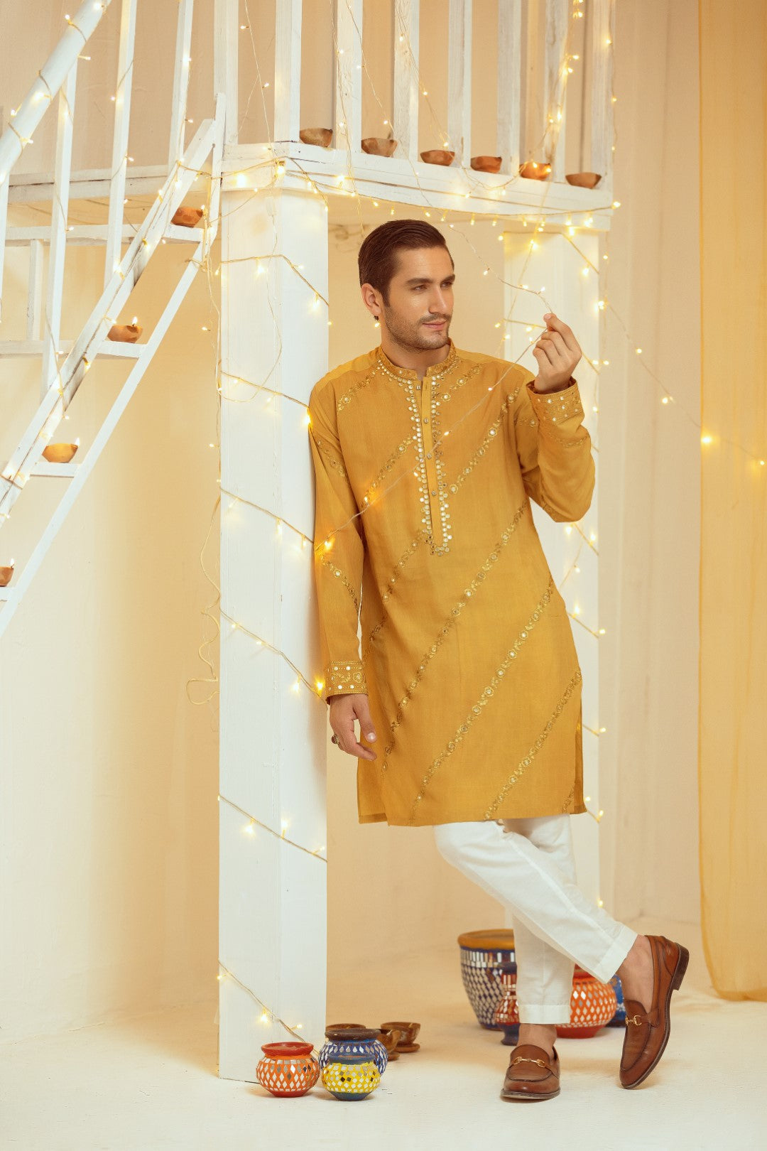 Yellow RAW SILK Kurta Pajama