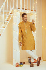 Yellow Cotton Kurta Pajama