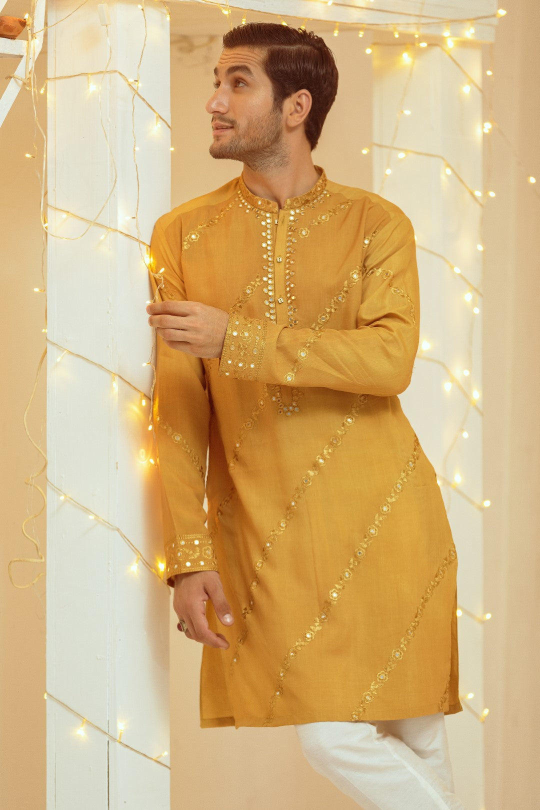 Yellow RAW SILK Kurta Pajama