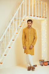 Yellow Cotton Kurta Pajama