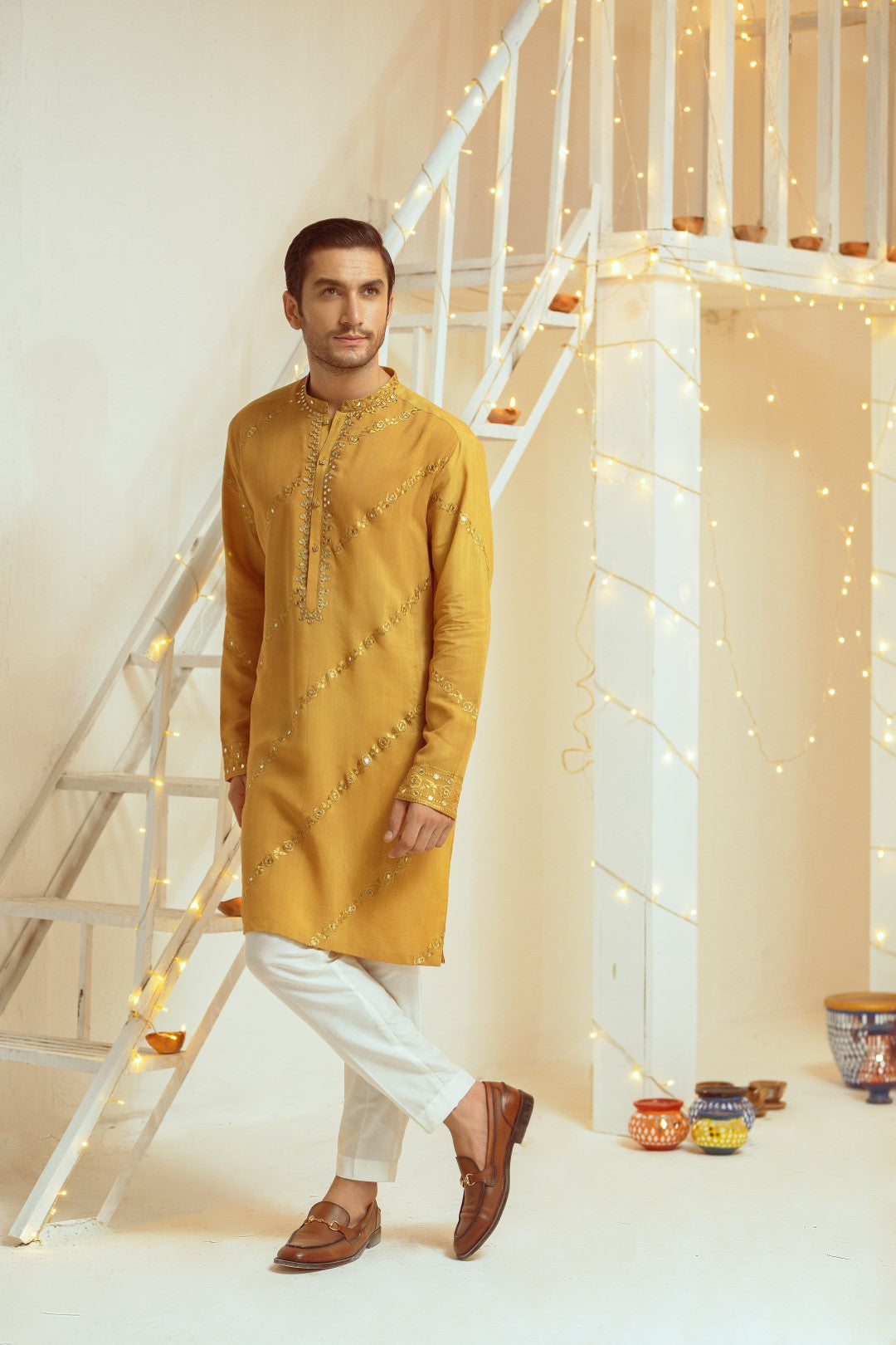 Yellow RAW SILK Kurta Pajama