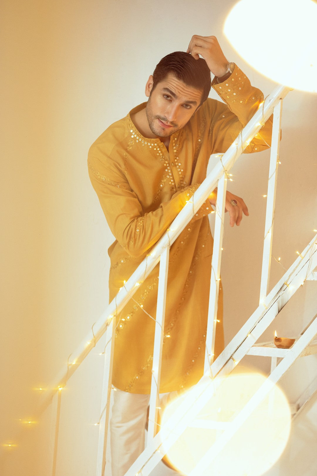 Yellow Cotton Kurta Pajama