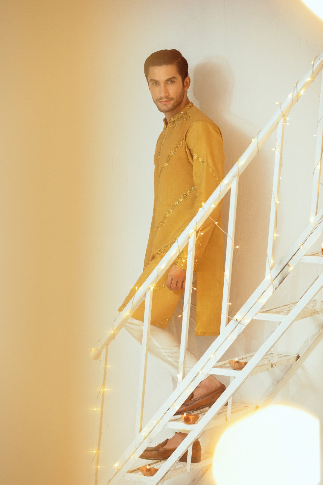 Yellow RAW SILK Kurta Pajama