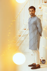 Grey Cotton Kurta Pajama