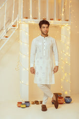 Off White Cotton Kurta Pajama