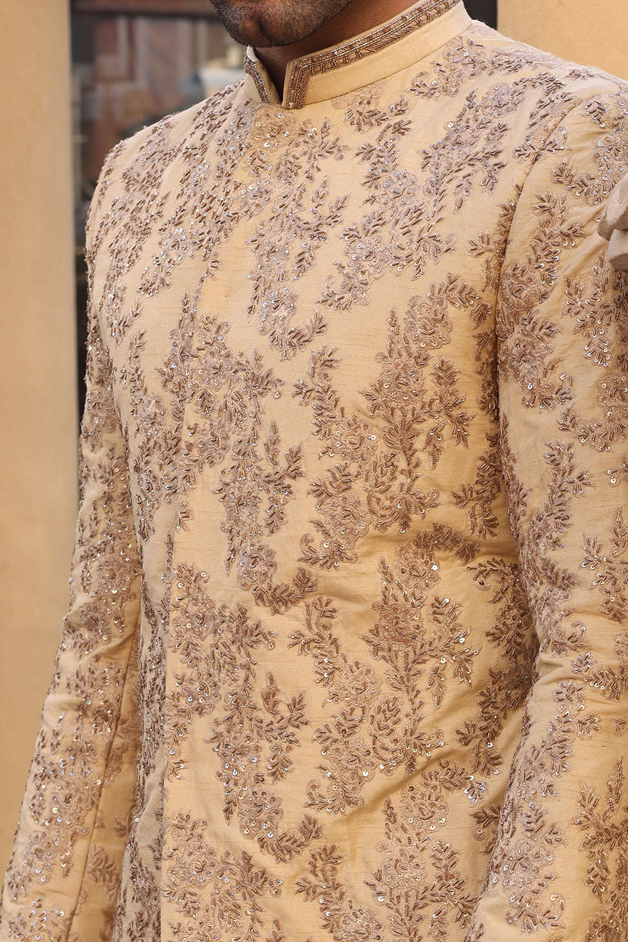 Beige Sherwani