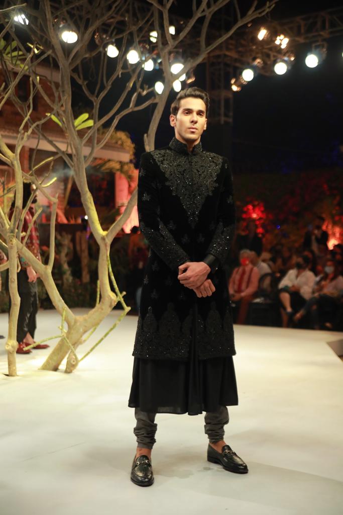 Black Velvet Sherwani