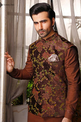 Brown Velvet Digital’s Print Waist Coat