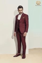 Red Wine Party Wear Suit