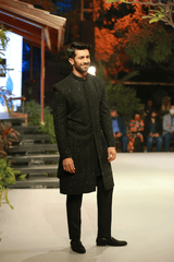 Black Indian Chikankari Sherwani