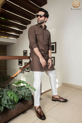 Brown Light Colorful Texture Kurta