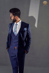 Navy Blue Texture Suit