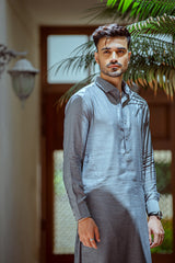 Grey pure cotton shalwar Kameez