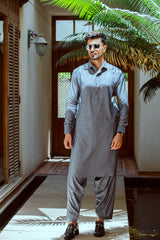 Grey pure cotton shalwar Kameez