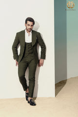 Olive green suit