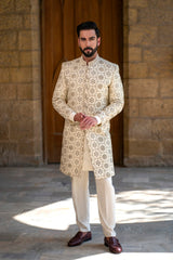 Circle Off white sherwani