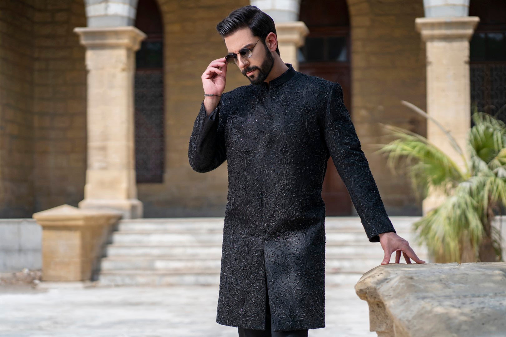 Black mughal Sherwani.