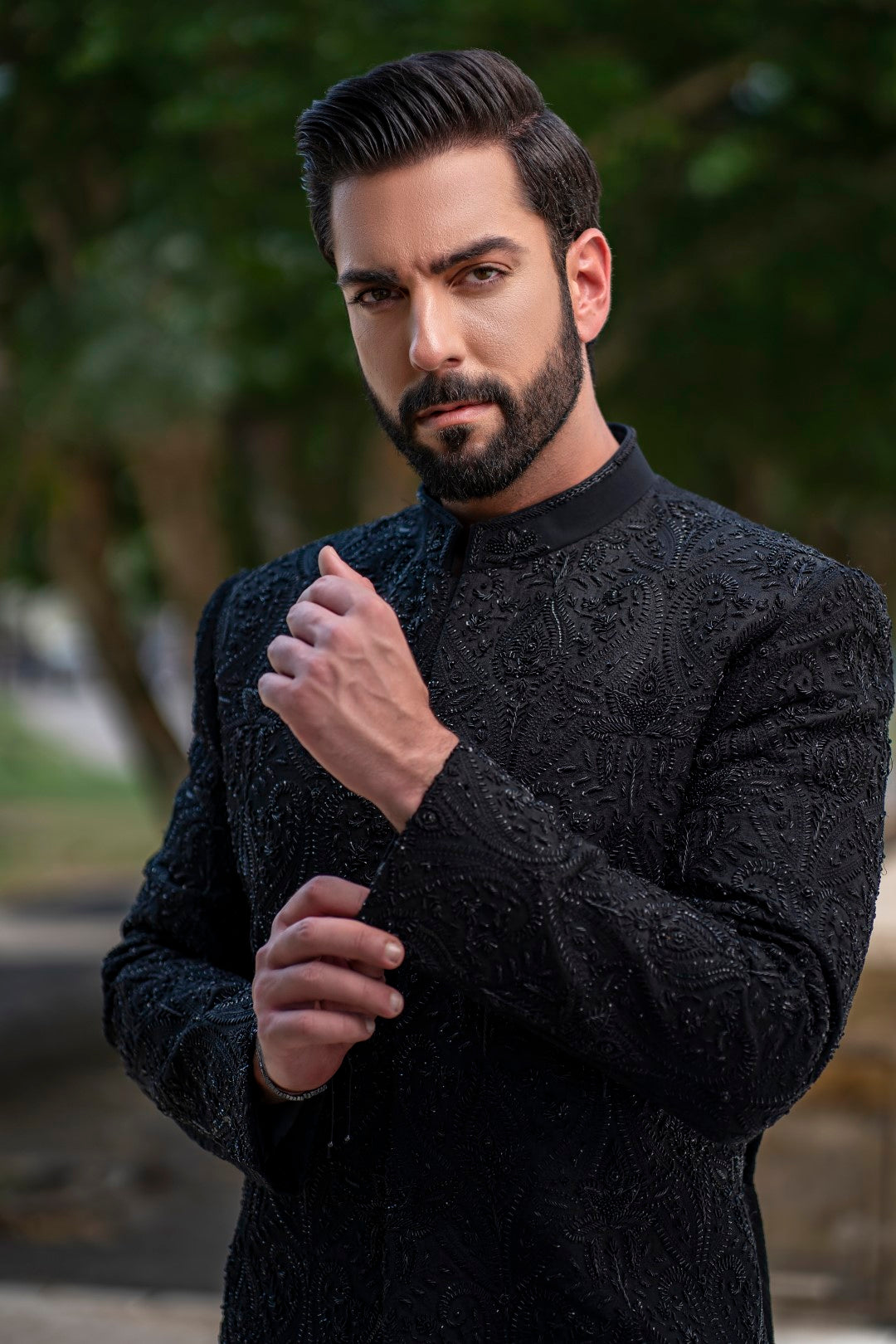 Black mughal Sherwani.