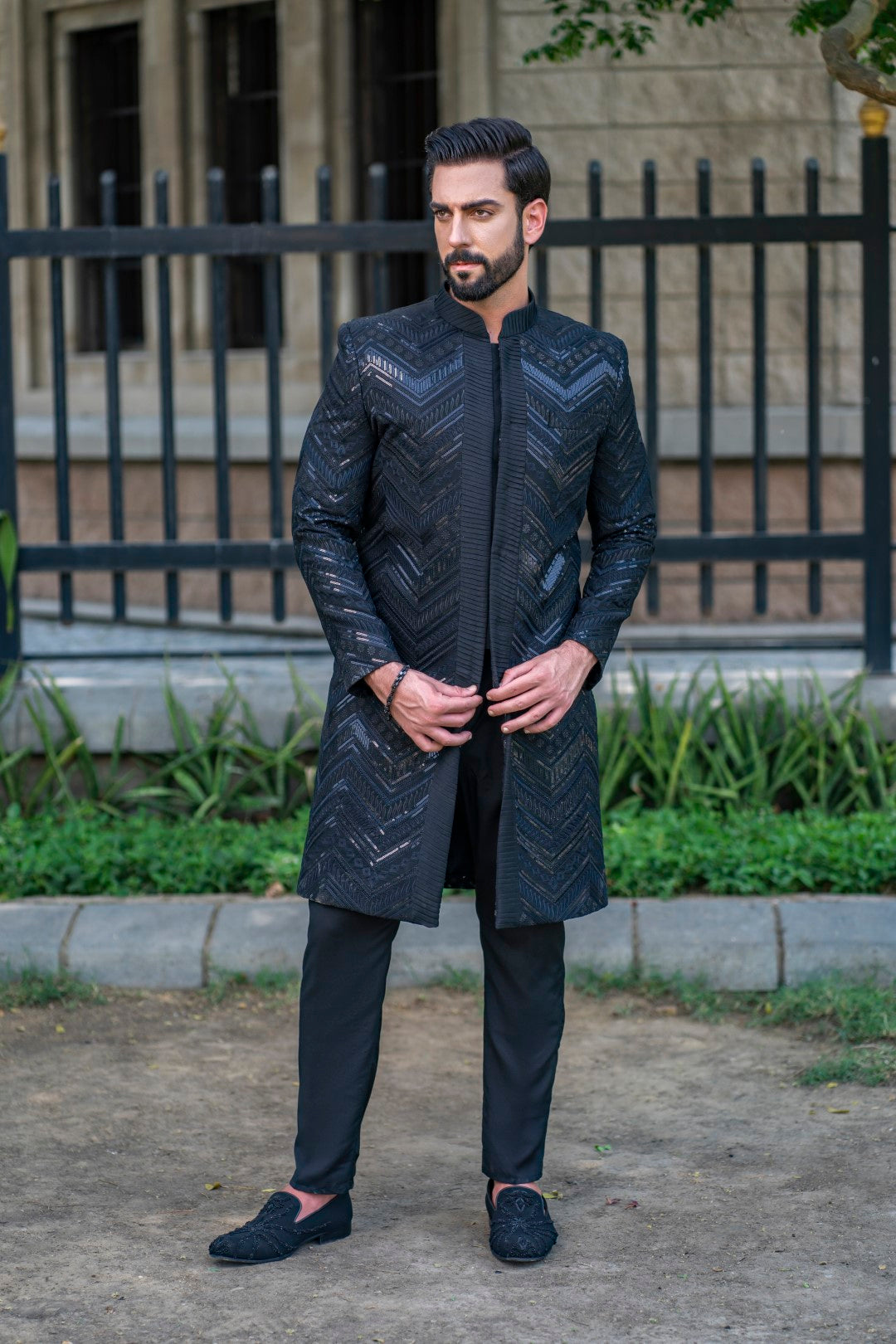 Black zic zed sherwani