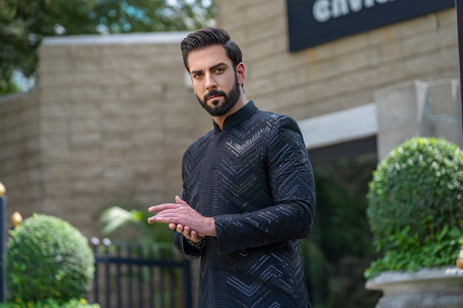 Black zic zed sherwani