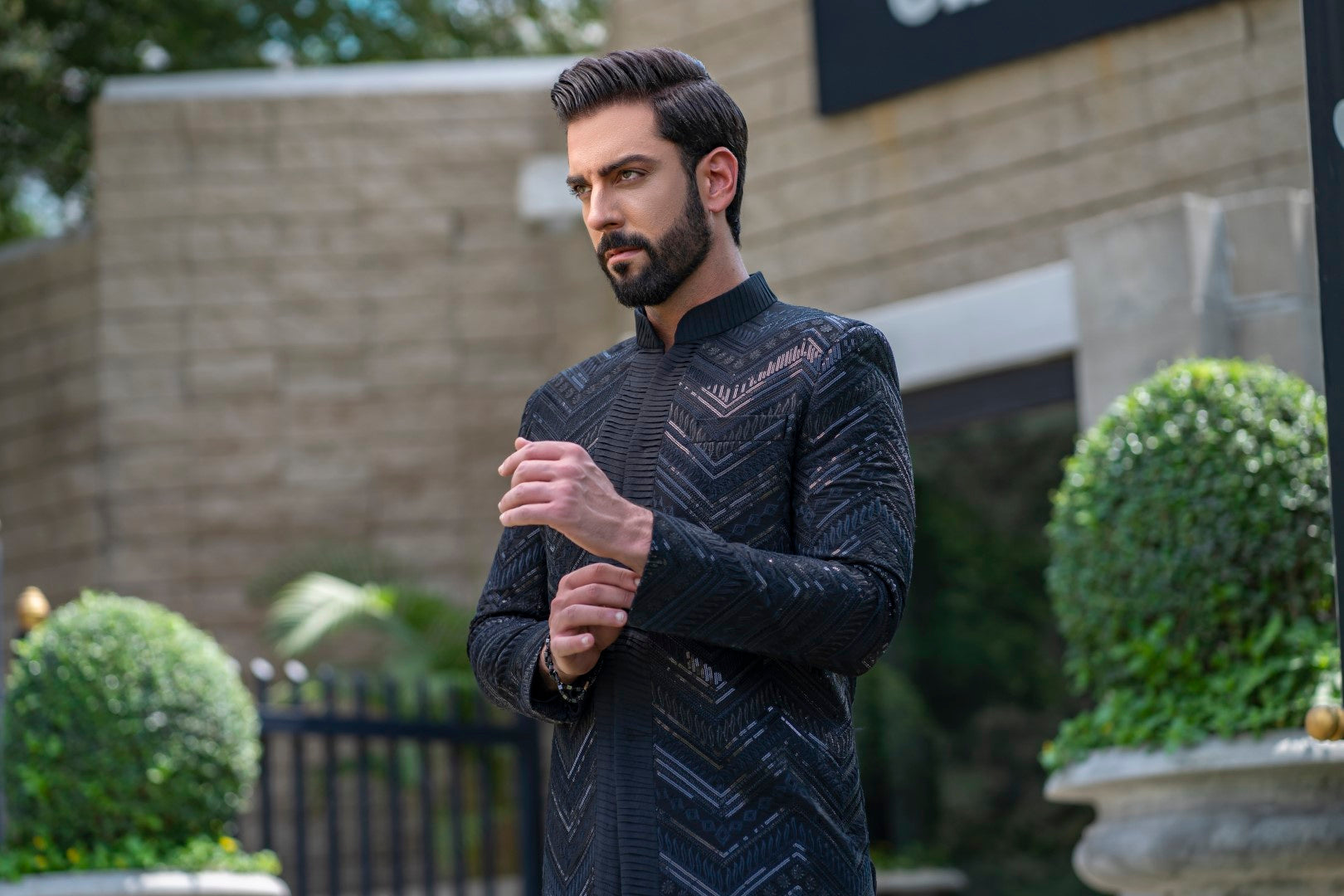 Black zic zed sherwani