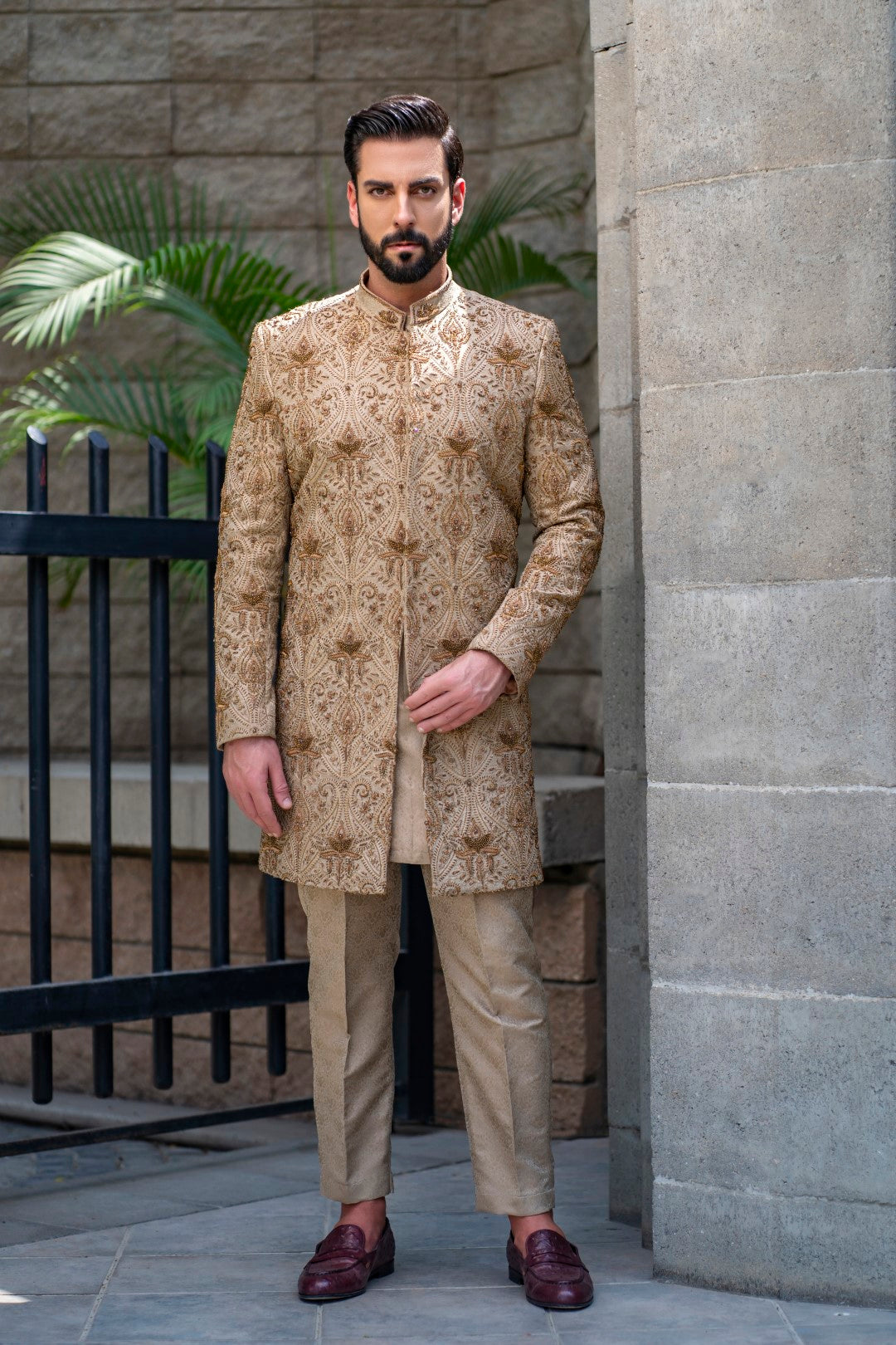 Teak Mughal sherwani.