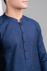 Navy Blue embroidered  kurta and trouser