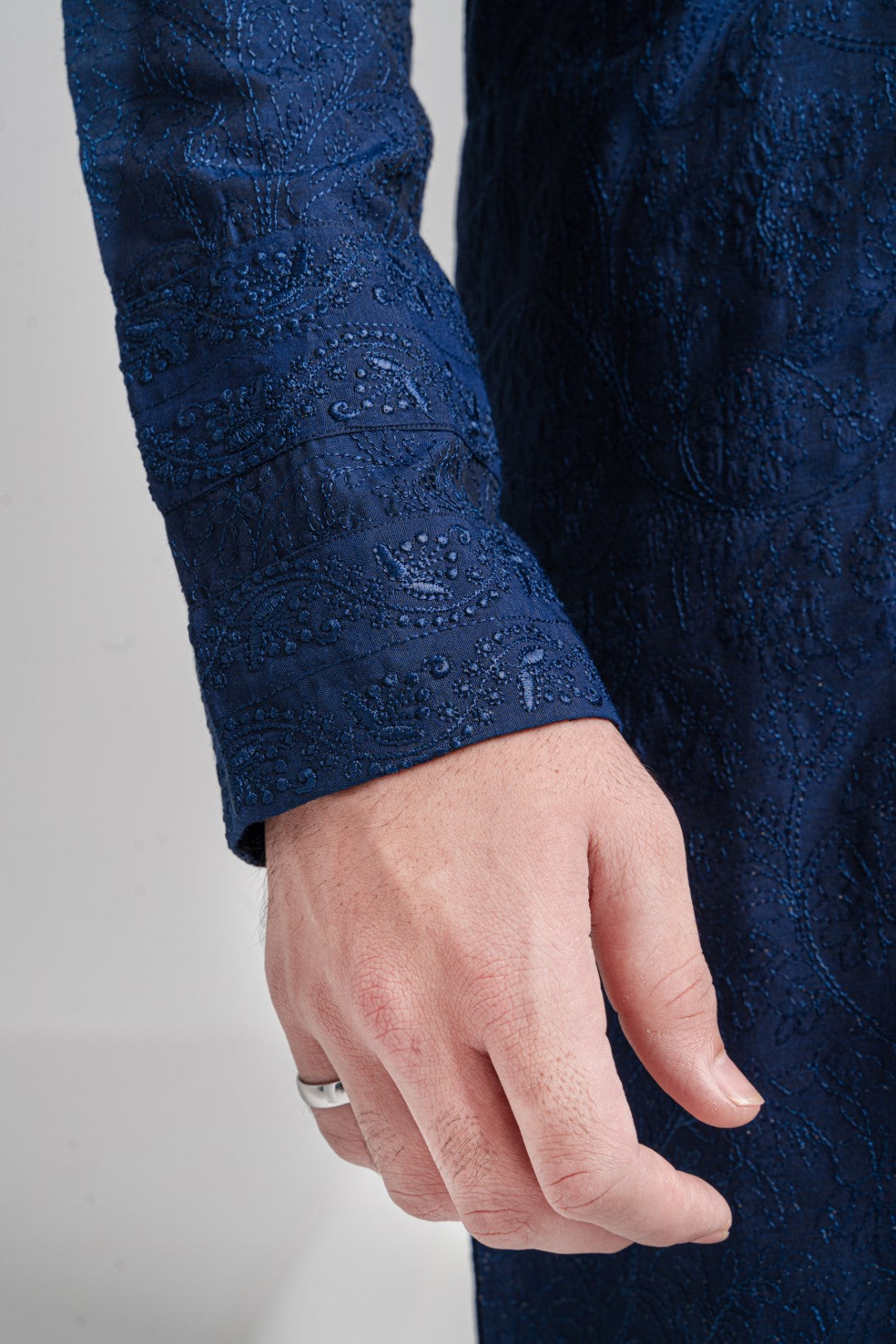 Navy Blue embroidered  kurta and trouser