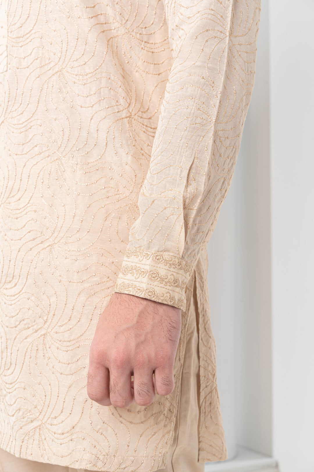 Made finsh gold embroidered kurta and trouser