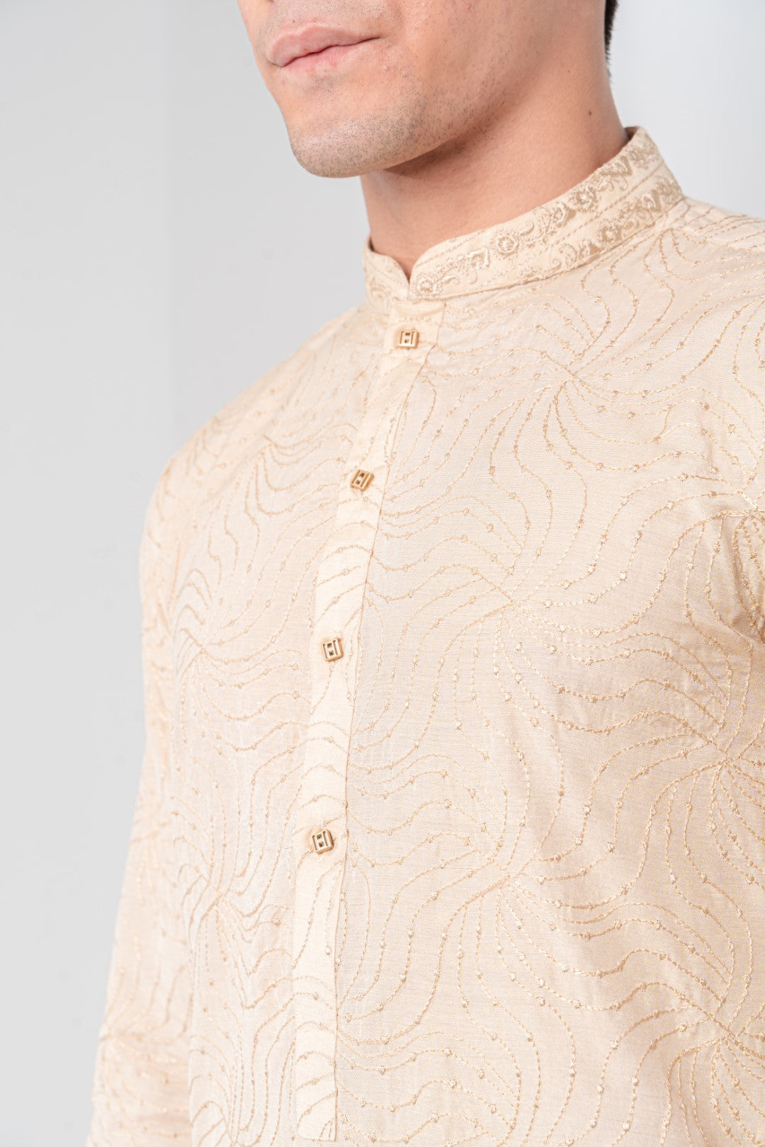 Made finsh gold embroidered kurta and trouser