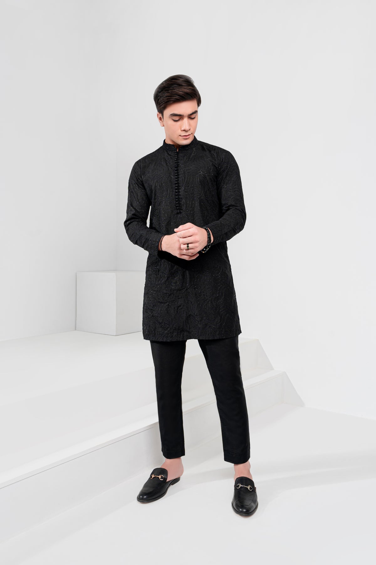 Black loops style Kurta And Trouser – Sameer Sain